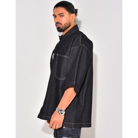 Chemise en jeans manches courtes oversize