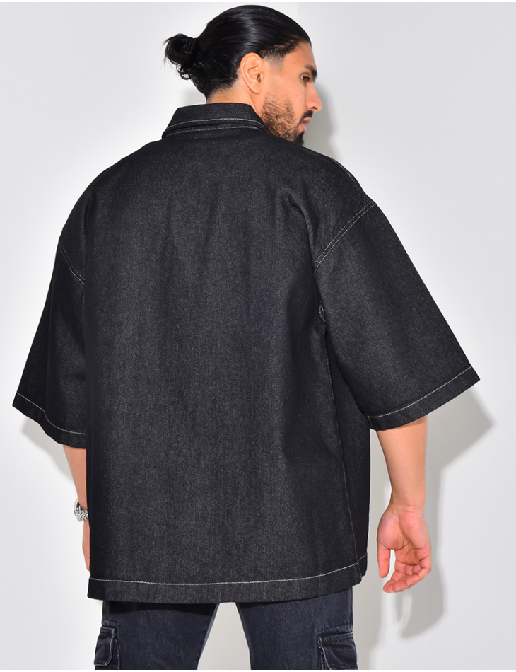 Chemise en jeans manches courtes oversize