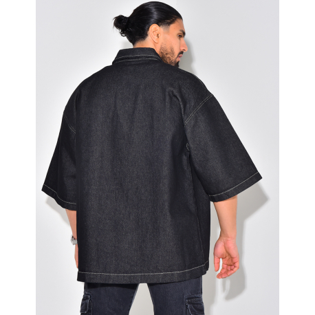 Chemise en jeans manches courtes oversize