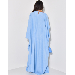 Loose-fitting linen-effect dress to tie at the waist Loose-fitting linen-effect dress to tie at the waist