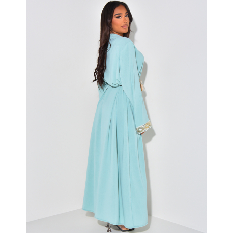 Robe abaya à sequins et cordelette