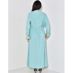 Robe abaya à sequins et cordelette