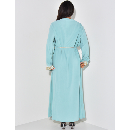 Robe abaya à sequins et cordelette