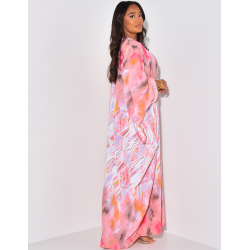 Abaya ample à motifs imprimés & broderies Abaya ample à motifs imprimés & broderies