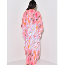 Abaya ample à motifs imprimés & broderies Abaya ample à motifs imprimés & broderies