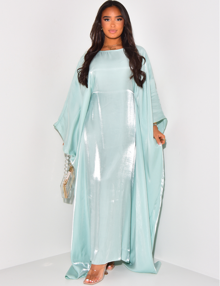 Locker sitzende Abaya aus irisierendem Stoff