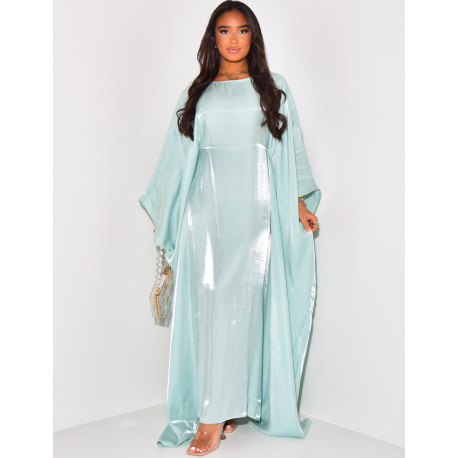 Locker sitzende Abaya aus irisierendem Stoff