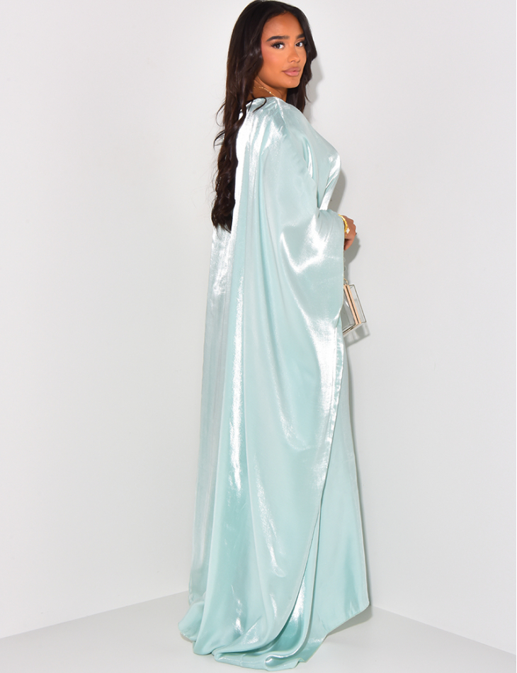 Locker sitzende Abaya aus irisierendem Stoff