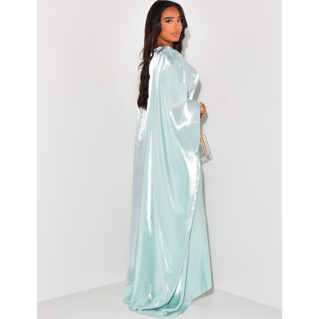 Locker sitzende Abaya aus irisierendem Stoff