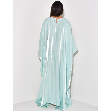 Locker sitzende Abaya aus irisierendem Stoff