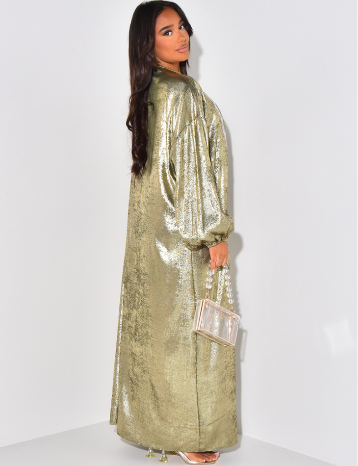 Long kimono irrisé à strass brodés Long kimono irrisé à strass brodés