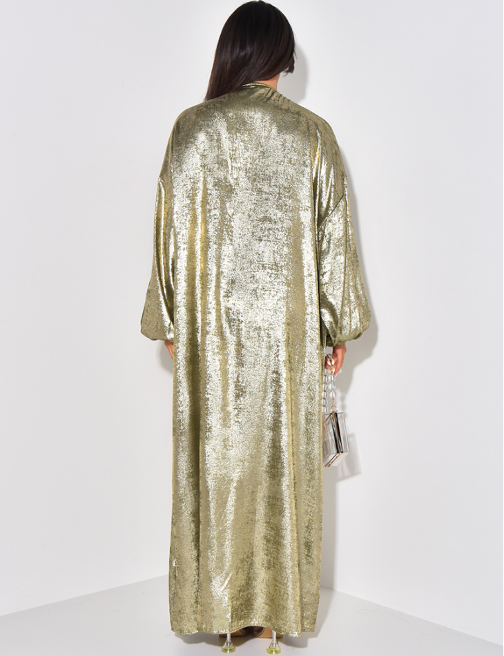 Long kimono irrisé à strass brodés Long kimono irrisé à strass brodés