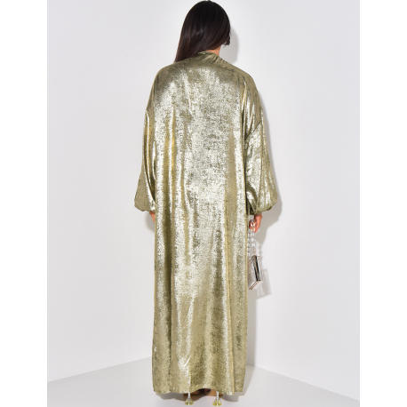 Long kimono irrisé à strass brodés Long kimono irrisé à strass brodés