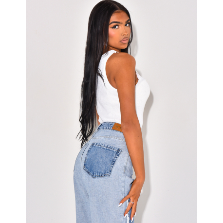 LOVE embroidered ribbed tank top