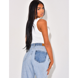 LOVE embroidered ribbed tank top