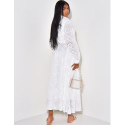 Robe chemise longue à broderies 