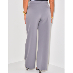 Straight-leg trousers with satin turn-ups