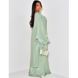 Asymmetrical feathered tunic and iridescent skirt set Asymmetrical feathered tunic and iridescent skirt set