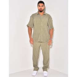Ensemble chemise et pantalon plissé Ensemble chemise et pantalon plissé