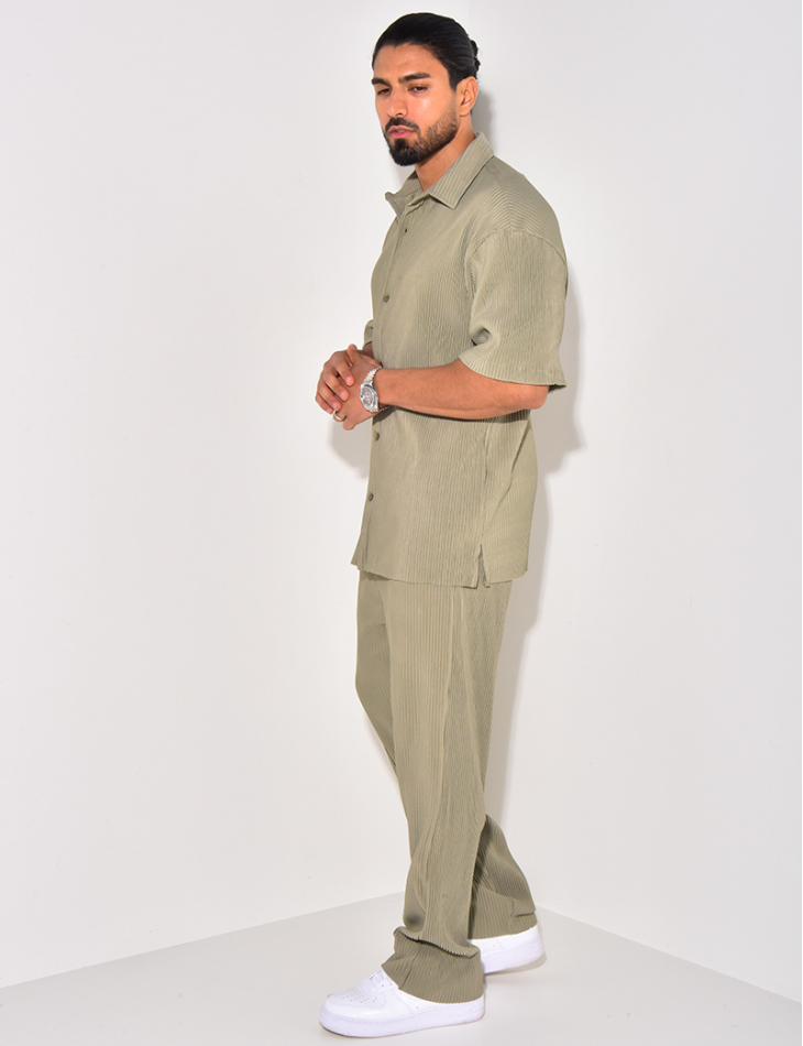 Ensemble chemise et pantalon plissé Ensemble chemise et pantalon plissé