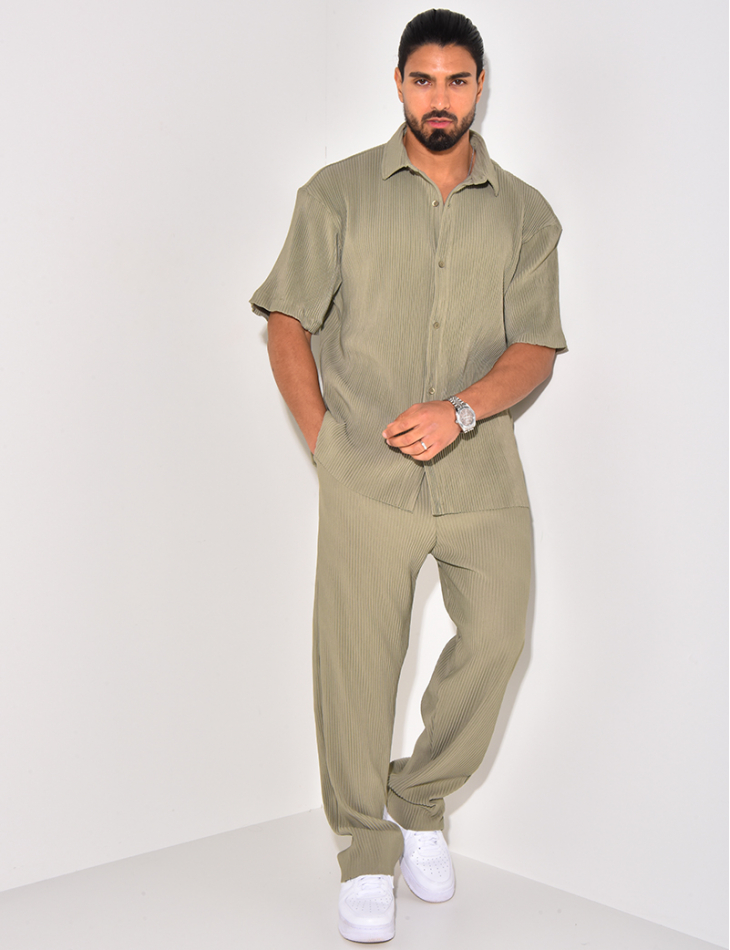 Ensemble chemise et pantalon plissé Ensemble chemise et pantalon plissé