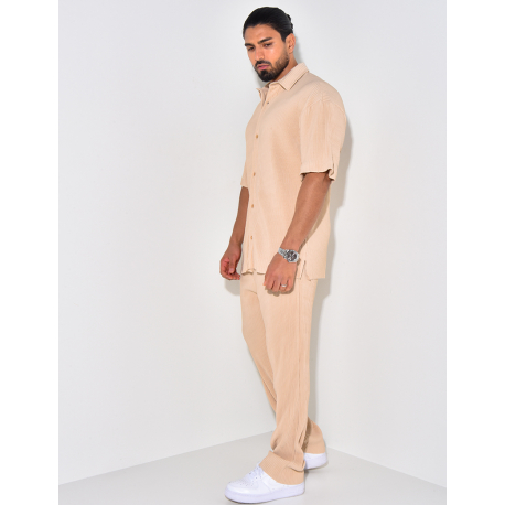 Ensemble chemise et pantalon plissée Ensemble chemise et pantalon plissée