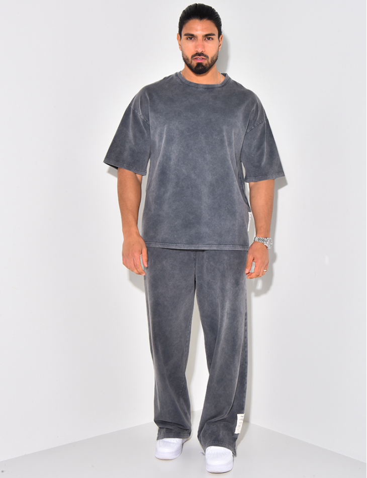 Ensemble pantalon et t-shirt délavé