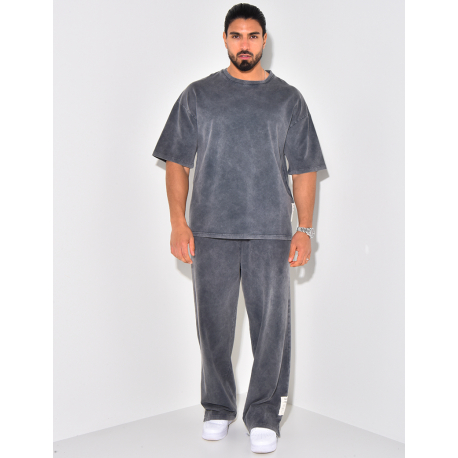 Ensemble pantalon et t-shirt délavé
