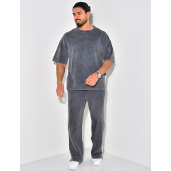 Ensemble pantalon et t-shirt délavé
