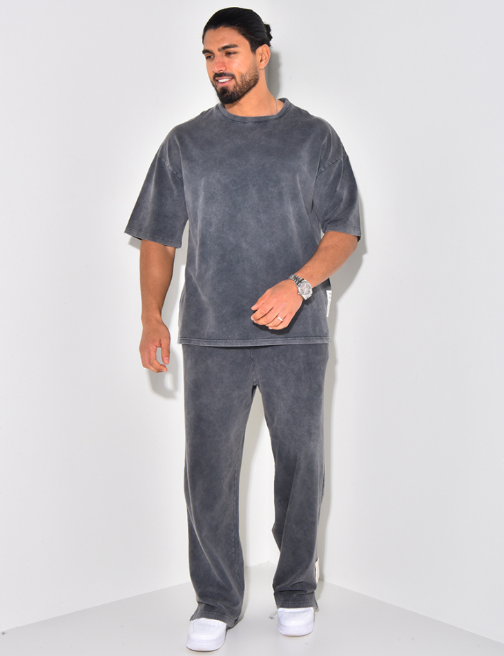 Ensemble pantalon et t-shirt délavé