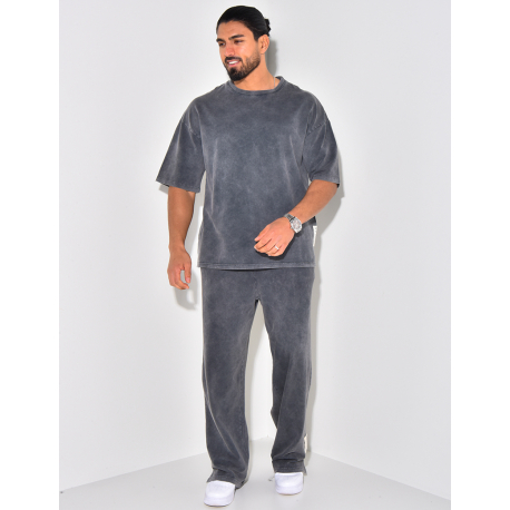Ensemble pantalon et t-shirt délavé