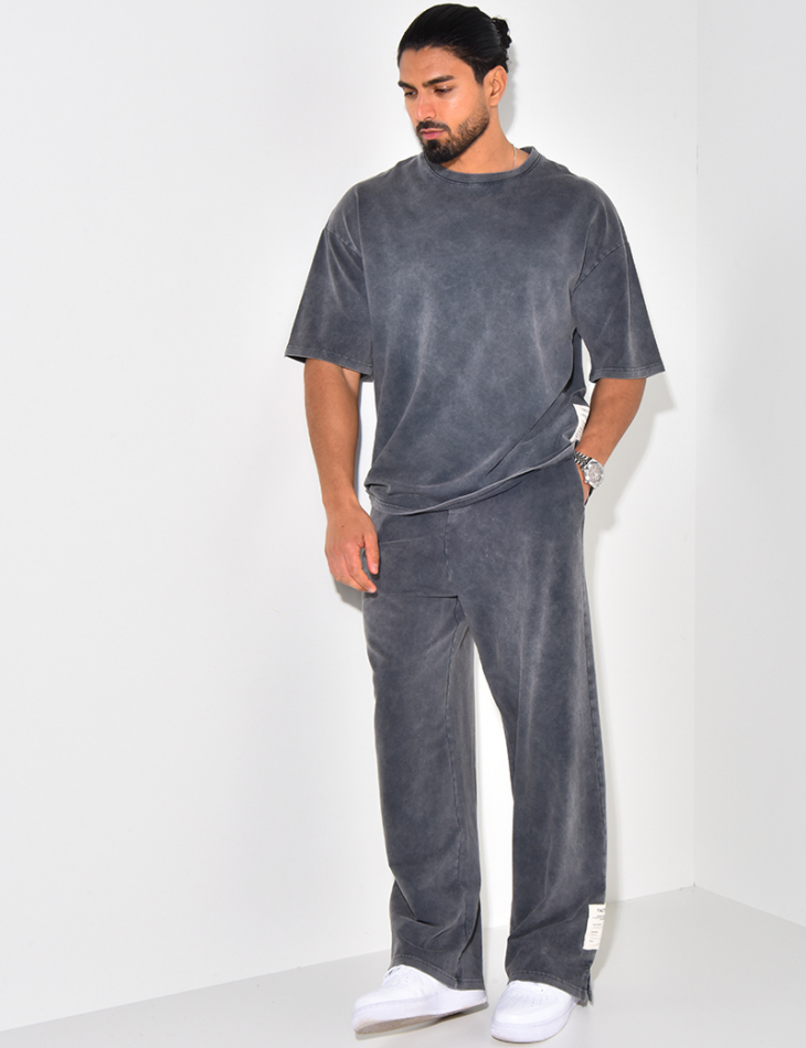 Ensemble pantalon et t-shirt délavé