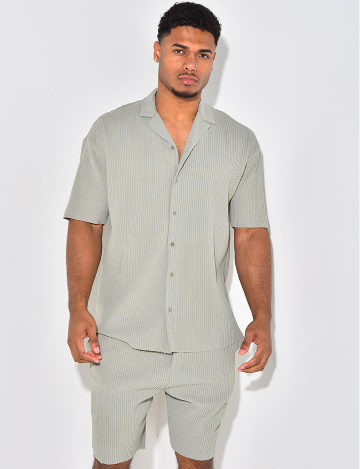 Ensmble short et chemise côtelé Ensmble short et chemise côtelé