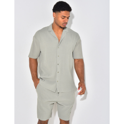 Ensmble short et chemise côtelé Ensmble short et chemise côtelé