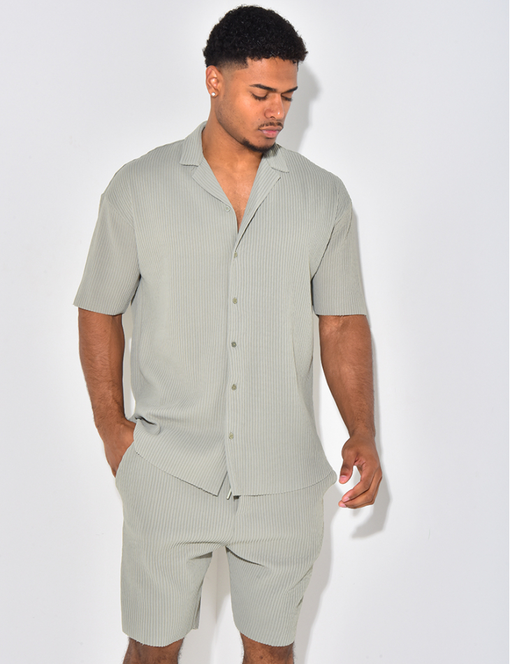 Ensmble short et chemise côtelé Ensmble short et chemise côtelé