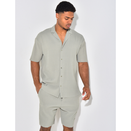 Ensmble short et chemise côtelé Ensmble short et chemise côtelé