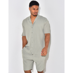 Ensmble short et chemise côtelé Ensmble short et chemise côtelé