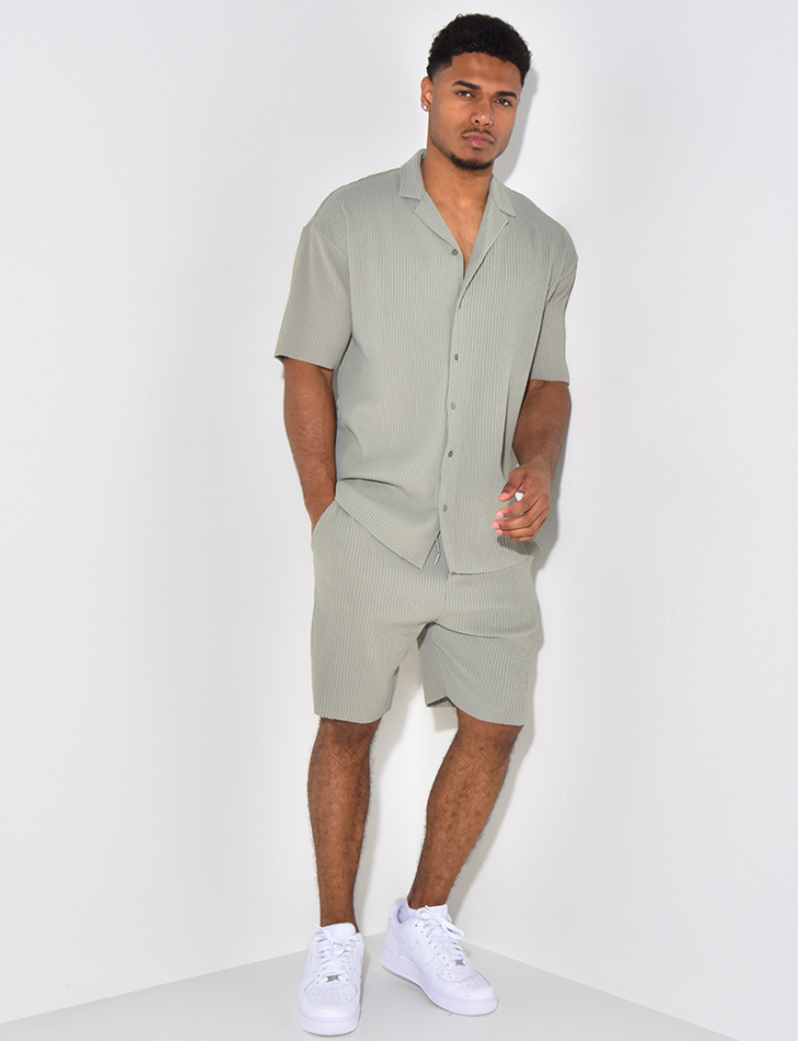 Ensmble short et chemise côtelé Ensmble short et chemise côtelé