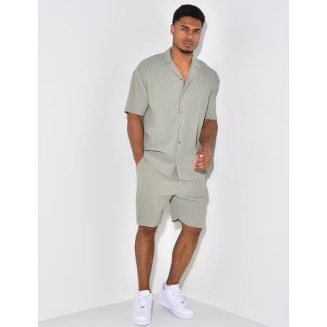 Ensmble short et chemise côtelé Ensmble short et chemise côtelé