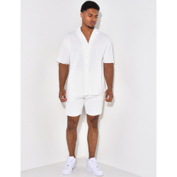 Ensmble short et chemise côtelé Ensmble short et chemise côtelé