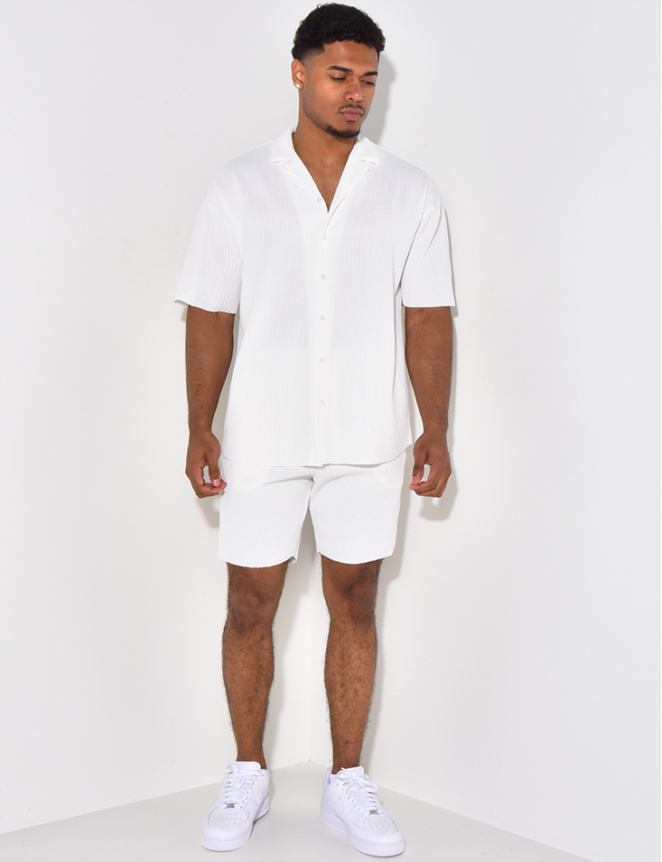 Ensmble short et chemise côtelé Ensmble short et chemise côtelé
