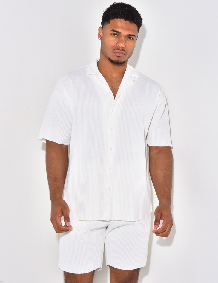 Ensmble short et chemise côtelé Ensmble short et chemise côtelé