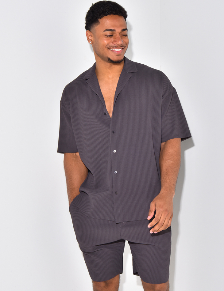 Ensmble short et chemise côtelé