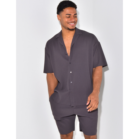 Ensmble short et chemise côtelé