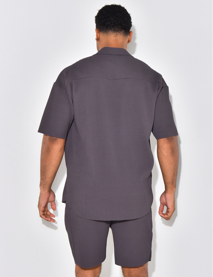 Ensmble short et chemise côtelé
