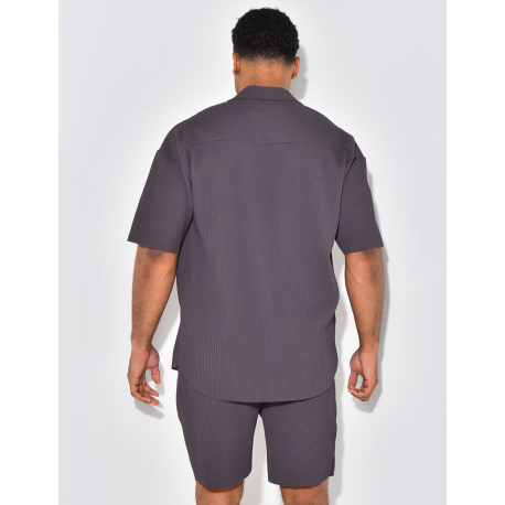 Ensmble short et chemise côtelé