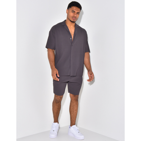 Ensmble short et chemise côtelé