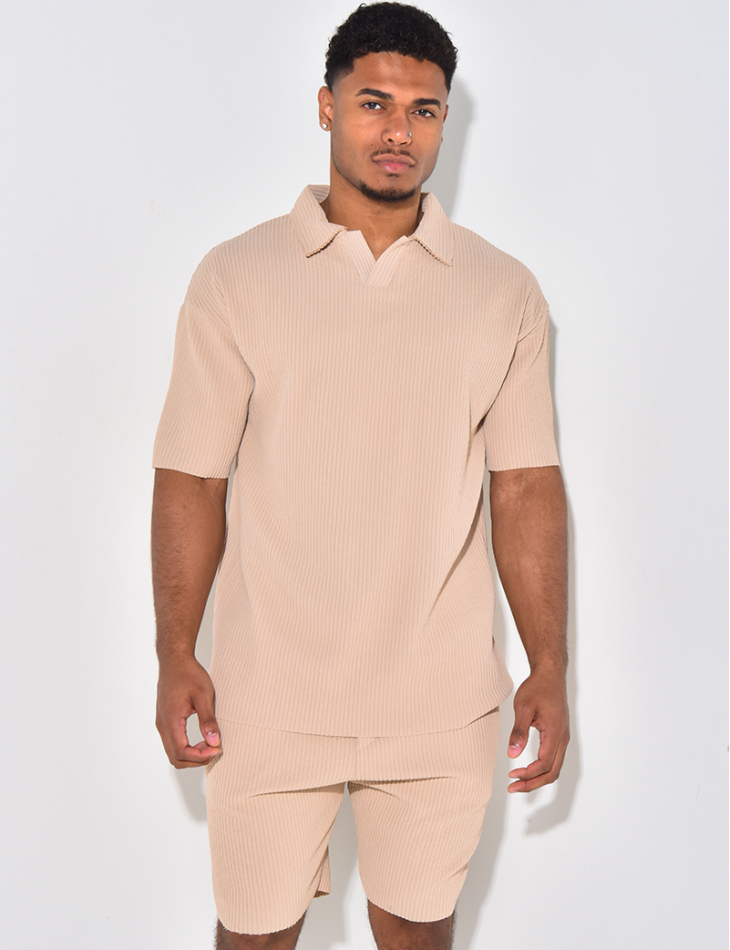 Ensemble short et polo côtelé Ensemble short et polo côtelé