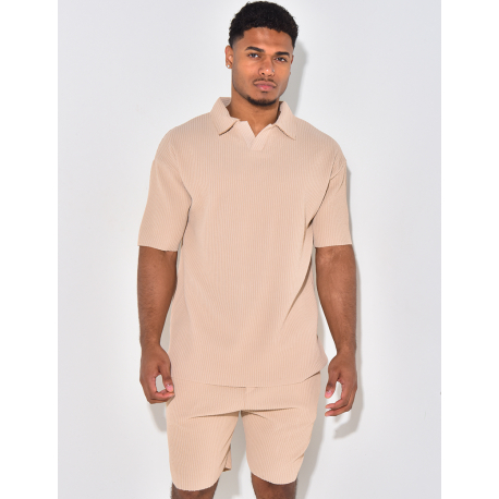 Ensemble short et polo côtelé Ensemble short et polo côtelé