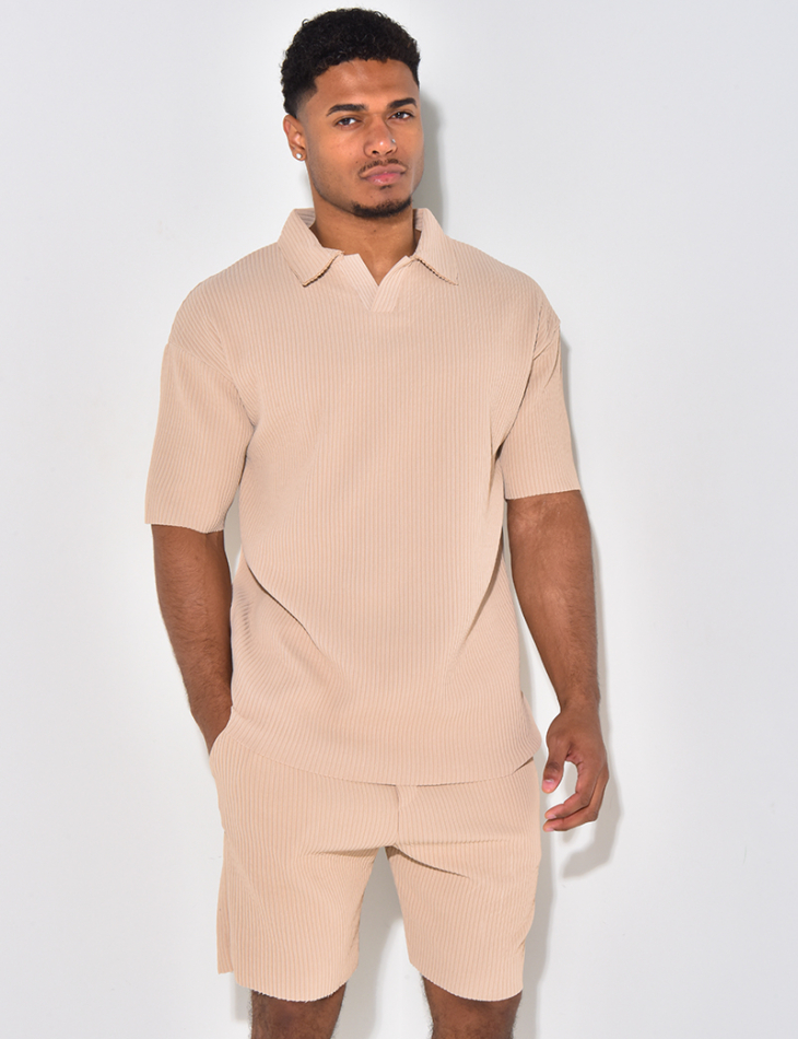 Ensemble short et polo côtelé Ensemble short et polo côtelé